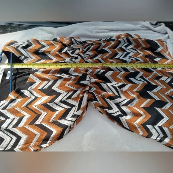 Charming Charlie Chevron Print Burnt Orange, Black, and White Midi Dress XL - Picture 4 of 5